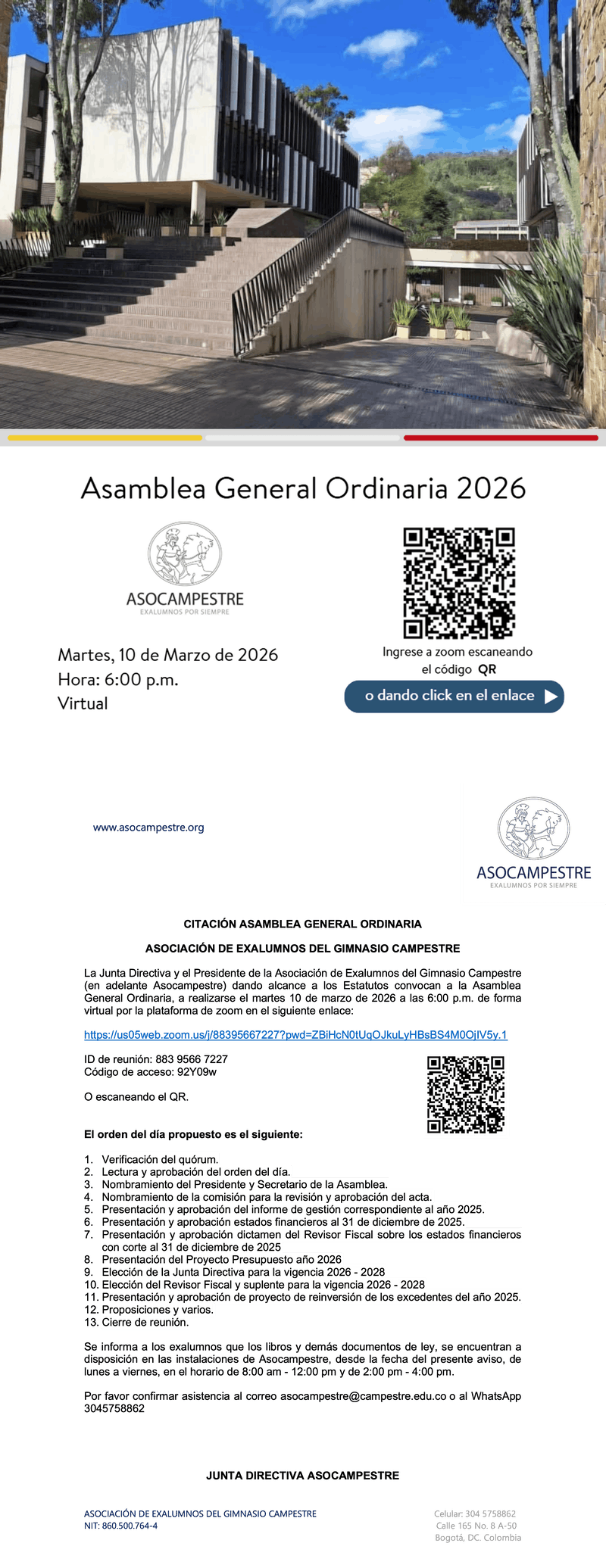 Citación a la Asamblea 2026